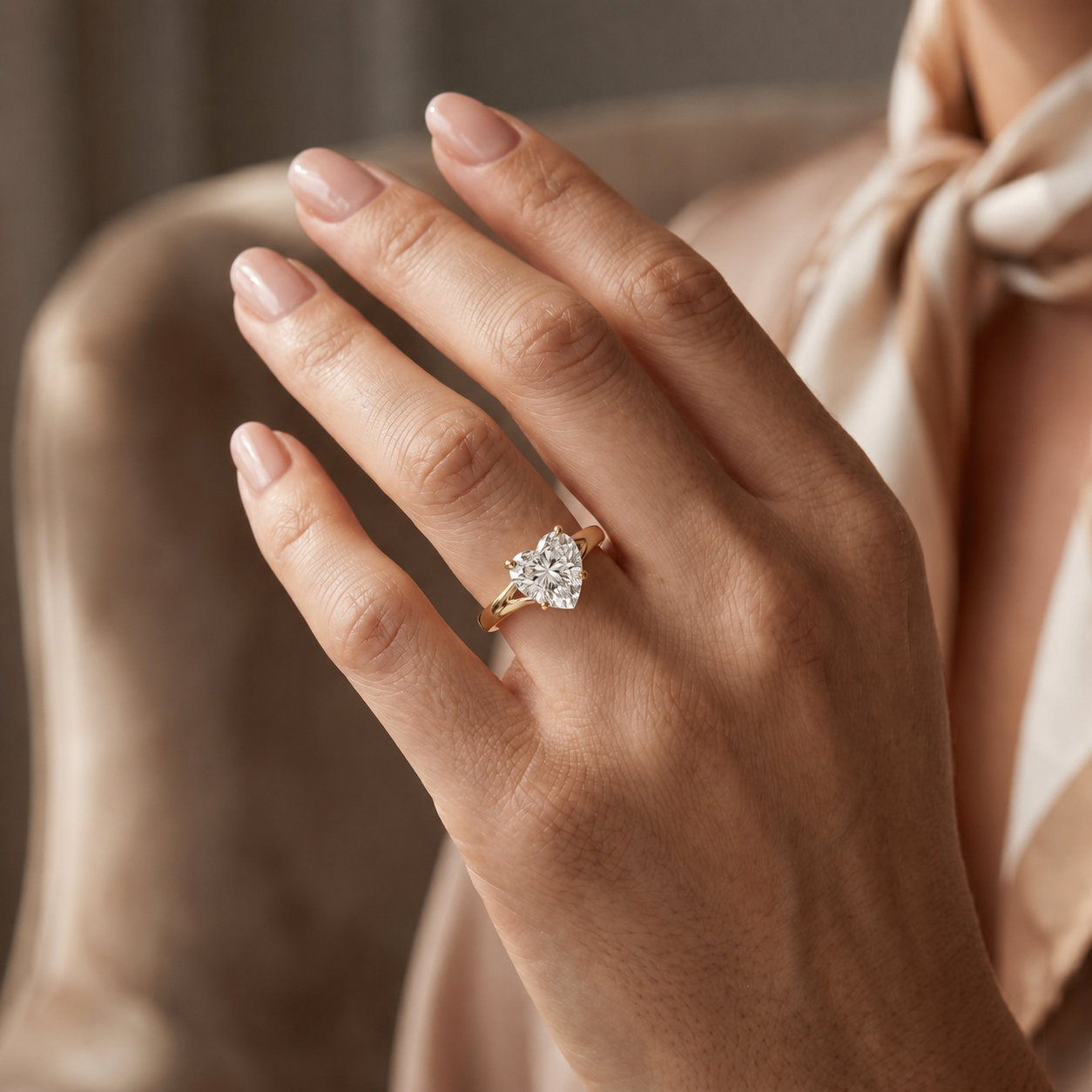 Split Band Ring  - Heart 1.5ct