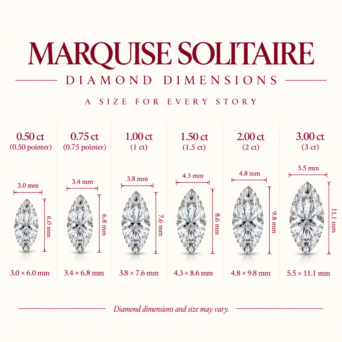 0.5 ct Marquise studs - Basket Setting