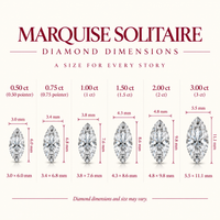 0.5 ct Marquise studs - Basket Setting