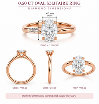 Classic solitaire ring - Oval 0.5ct