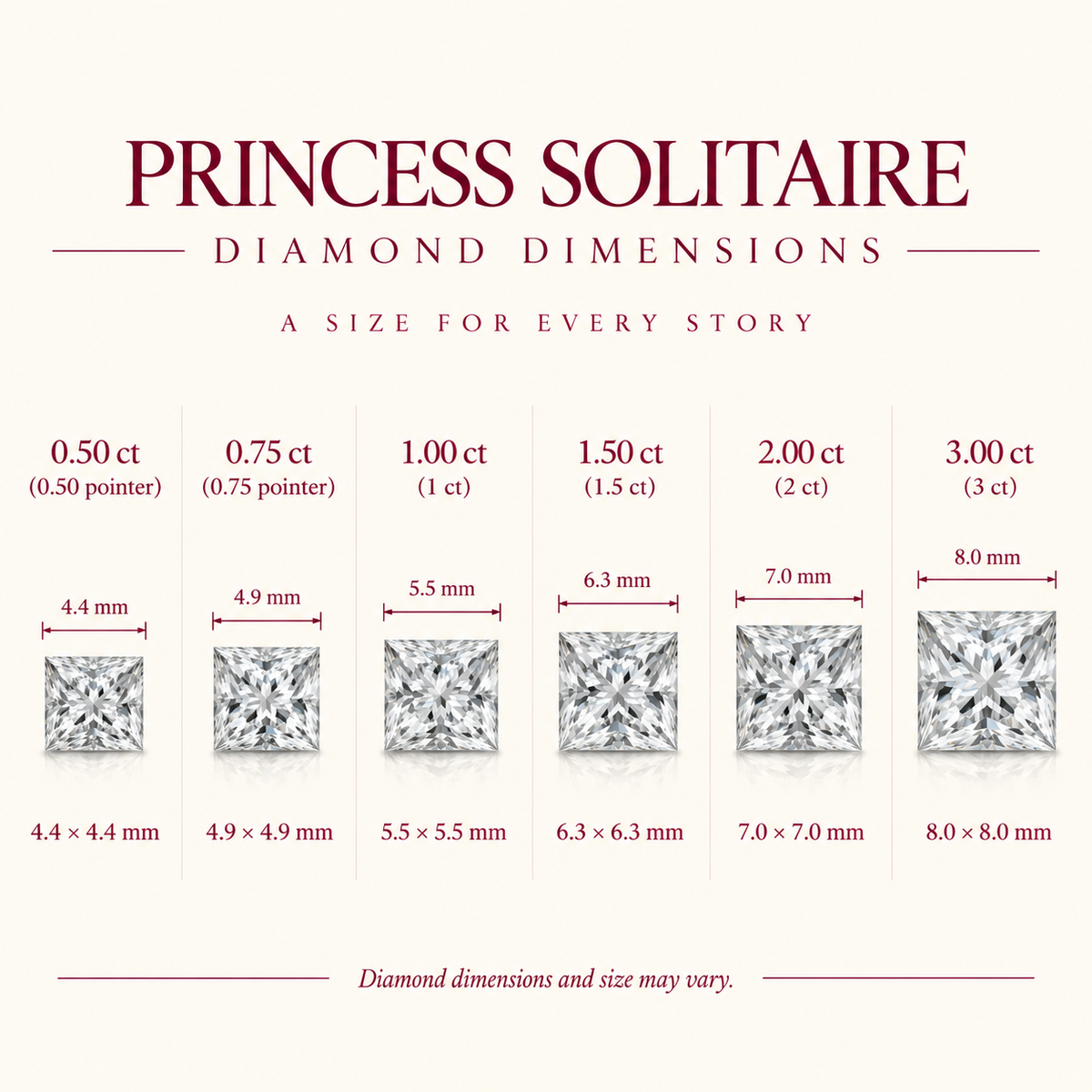Classic solitaire ring - Princess 2ct