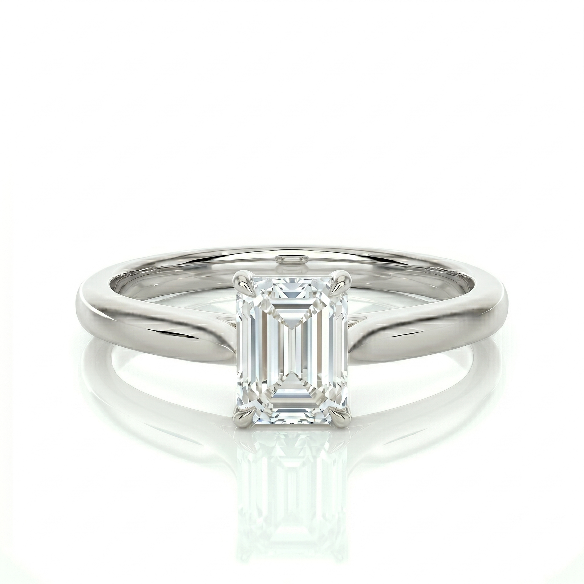Classic solitaire ring - Emerald 1ct