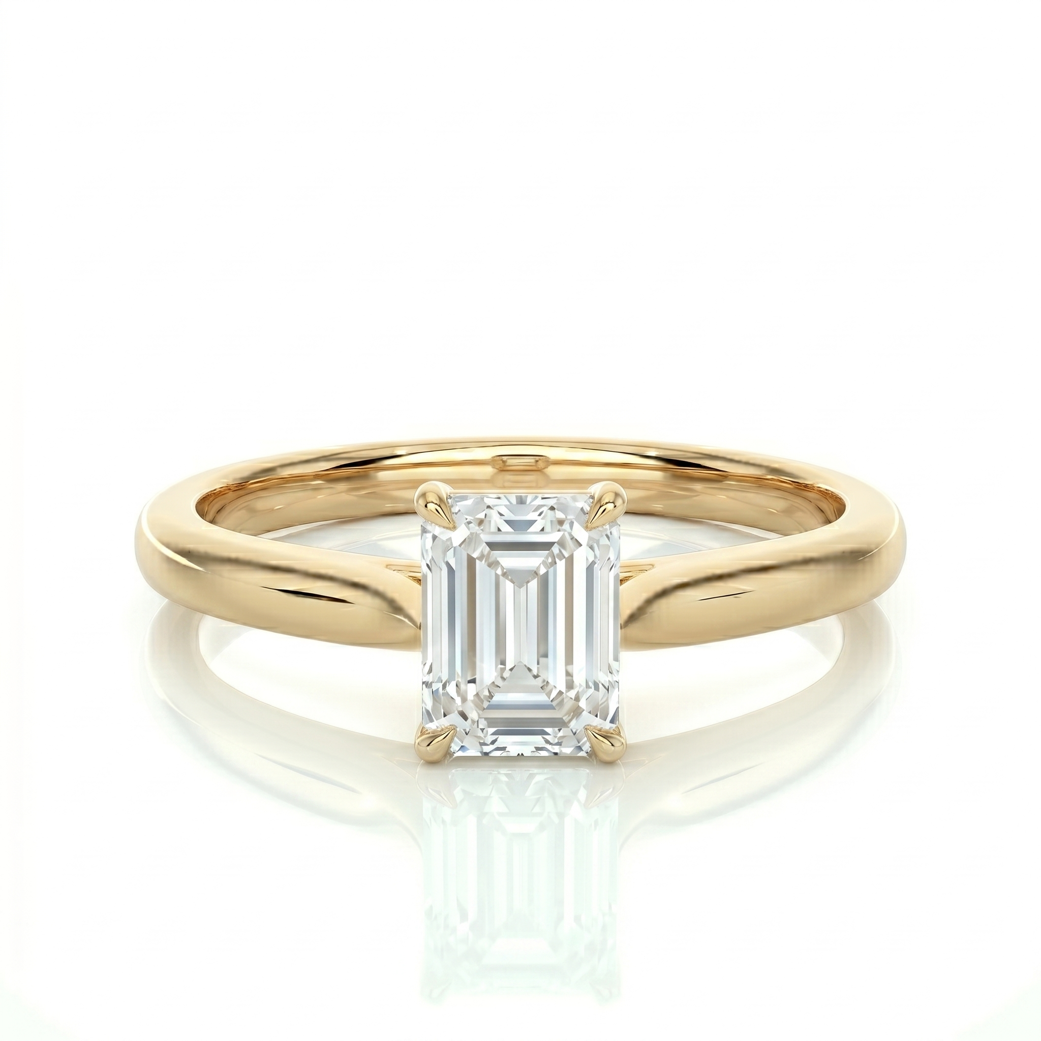 Classic solitaire ring - Emerald 1ct