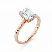 Classic solitaire ring - Emerald 1ct
