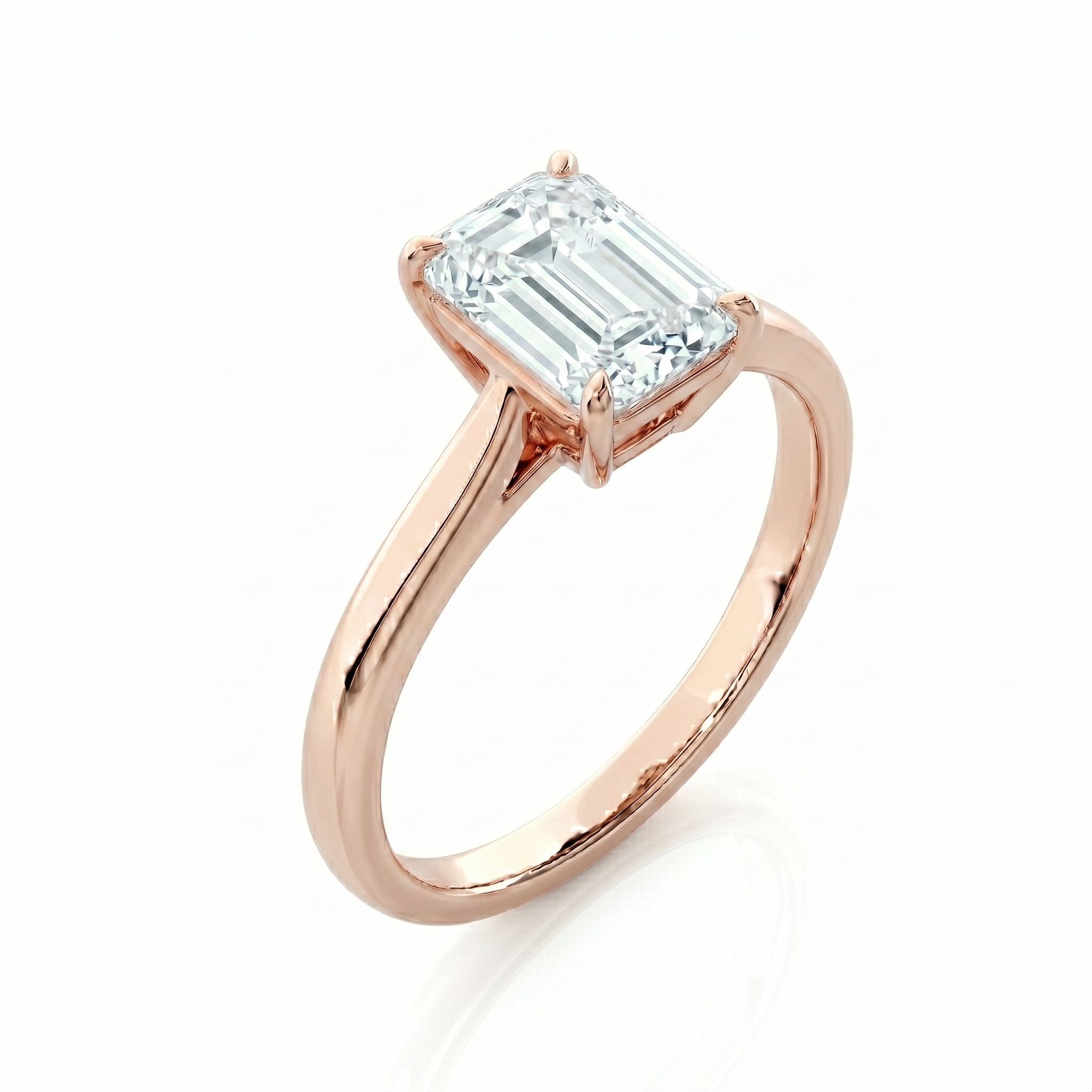 Classic solitaire ring - Emerald 1ct