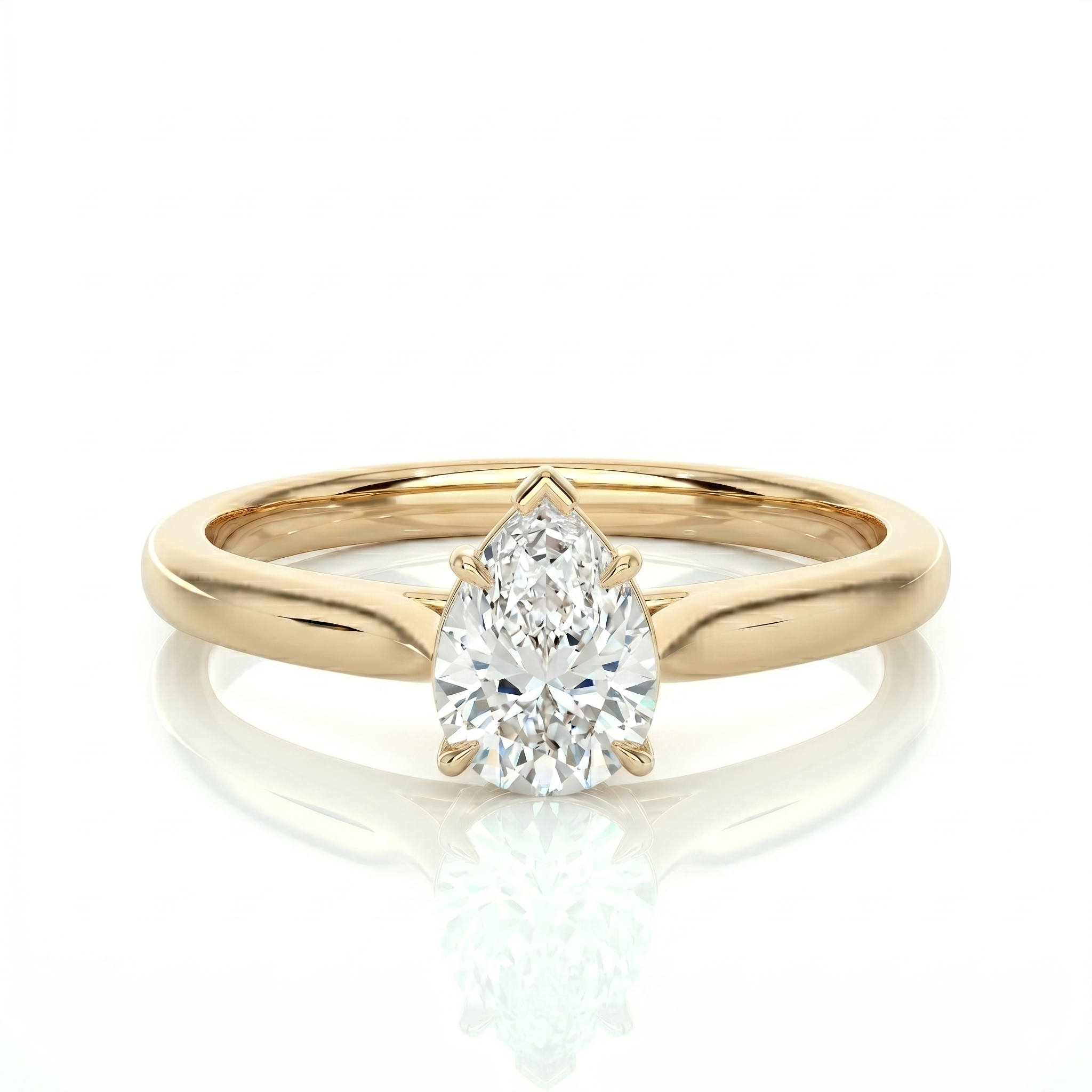 Classic solitaire ring - Pear 1ct