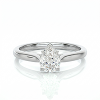Classic solitaire ring - Pear 1ct