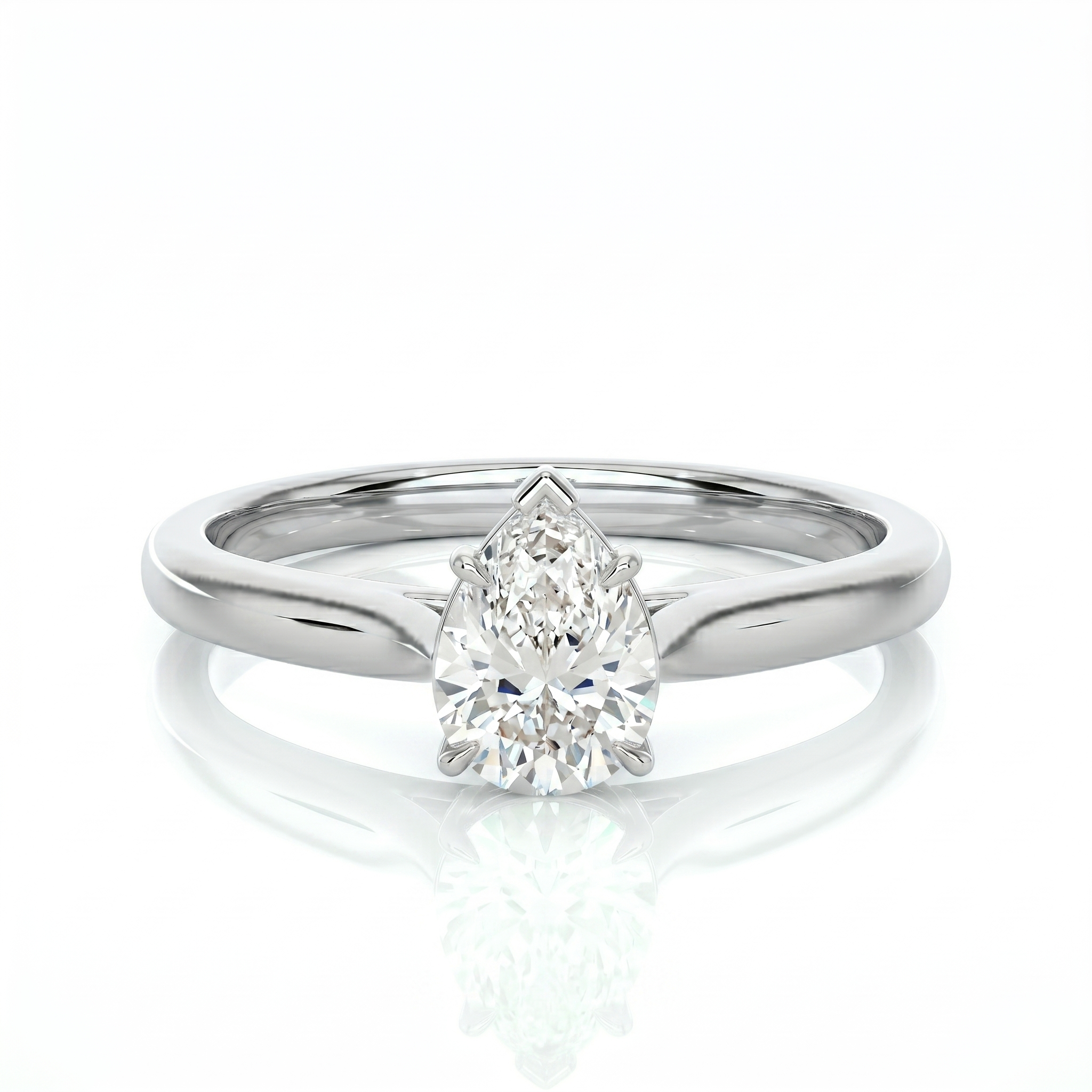 Classic solitaire ring - Pear 1ct