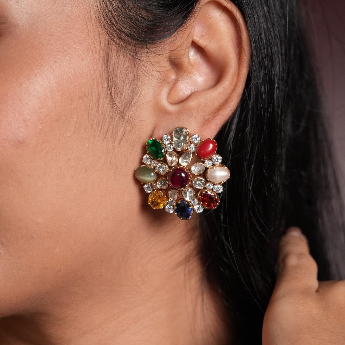 Navratna Bloom Studs