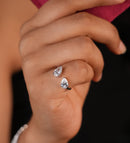 Twin Pear Open Ring