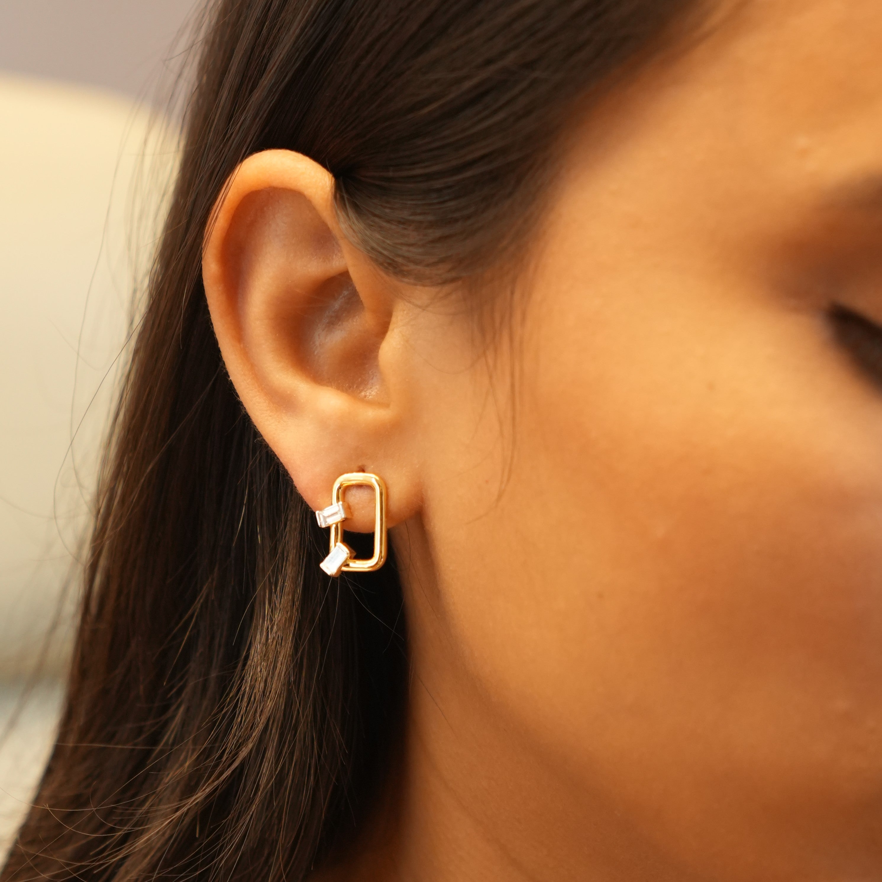 Baguette Link Studs