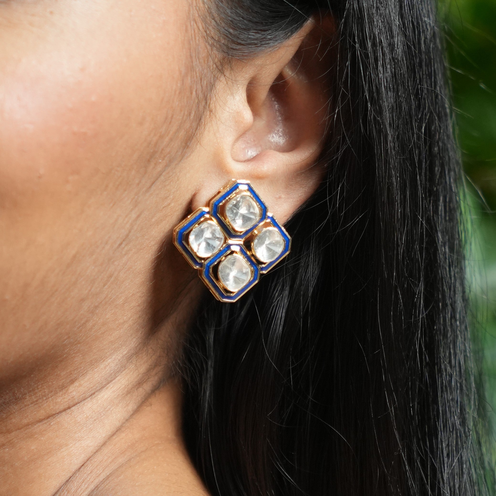Quadra Bloom Polki Earrings