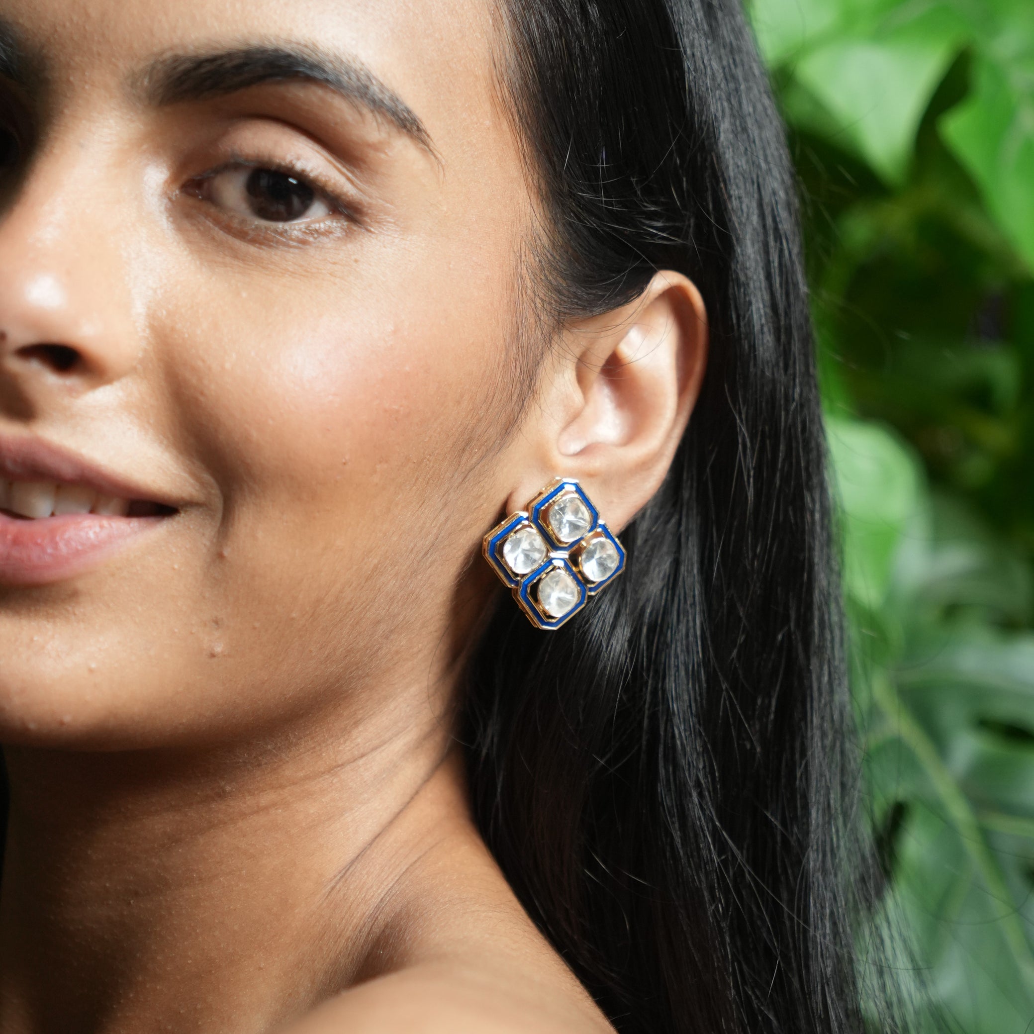 Quadra Bloom Polki Earrings