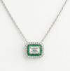 Double Halo Emerald Necklace