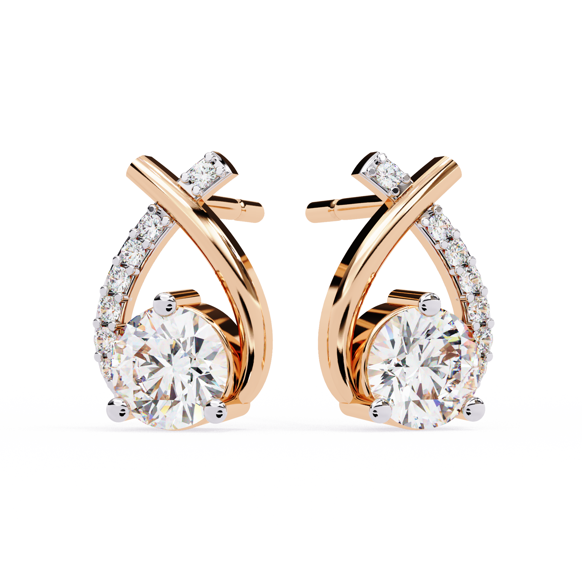 Axis Spark Earrings - 1.2 cts round