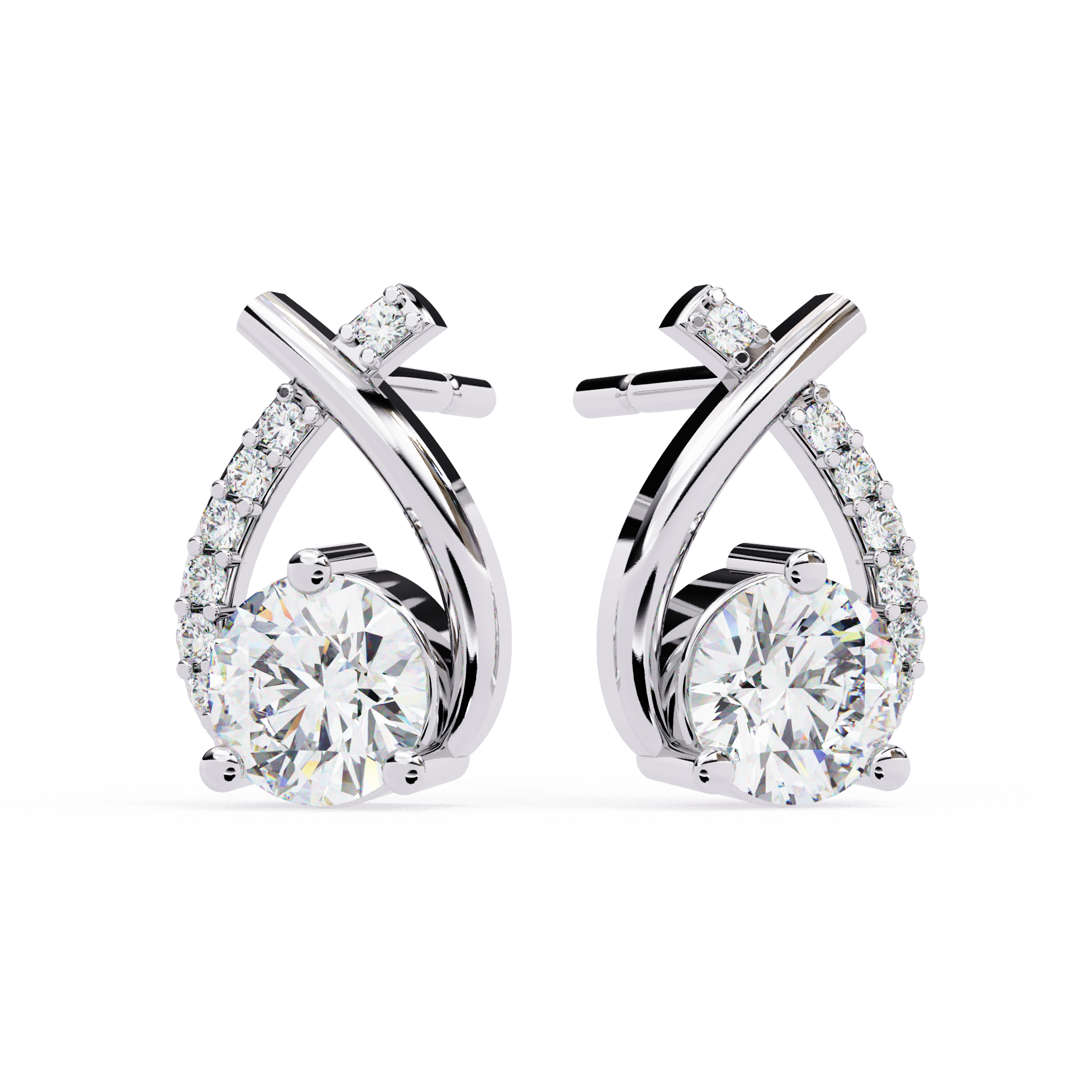 Axis Spark Earrings - 1.2 cts round