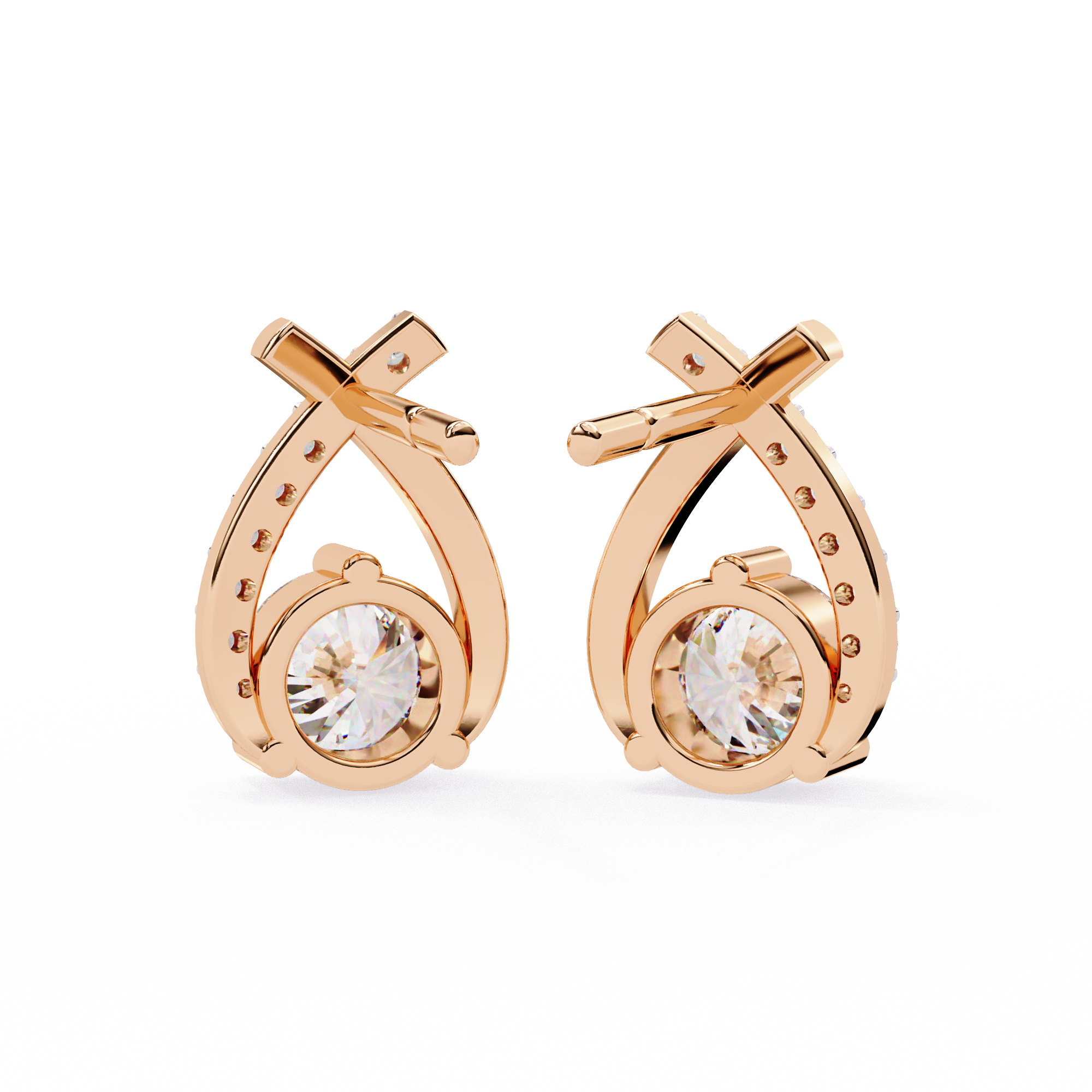 Axis Spark Earrings - 1.2 cts round