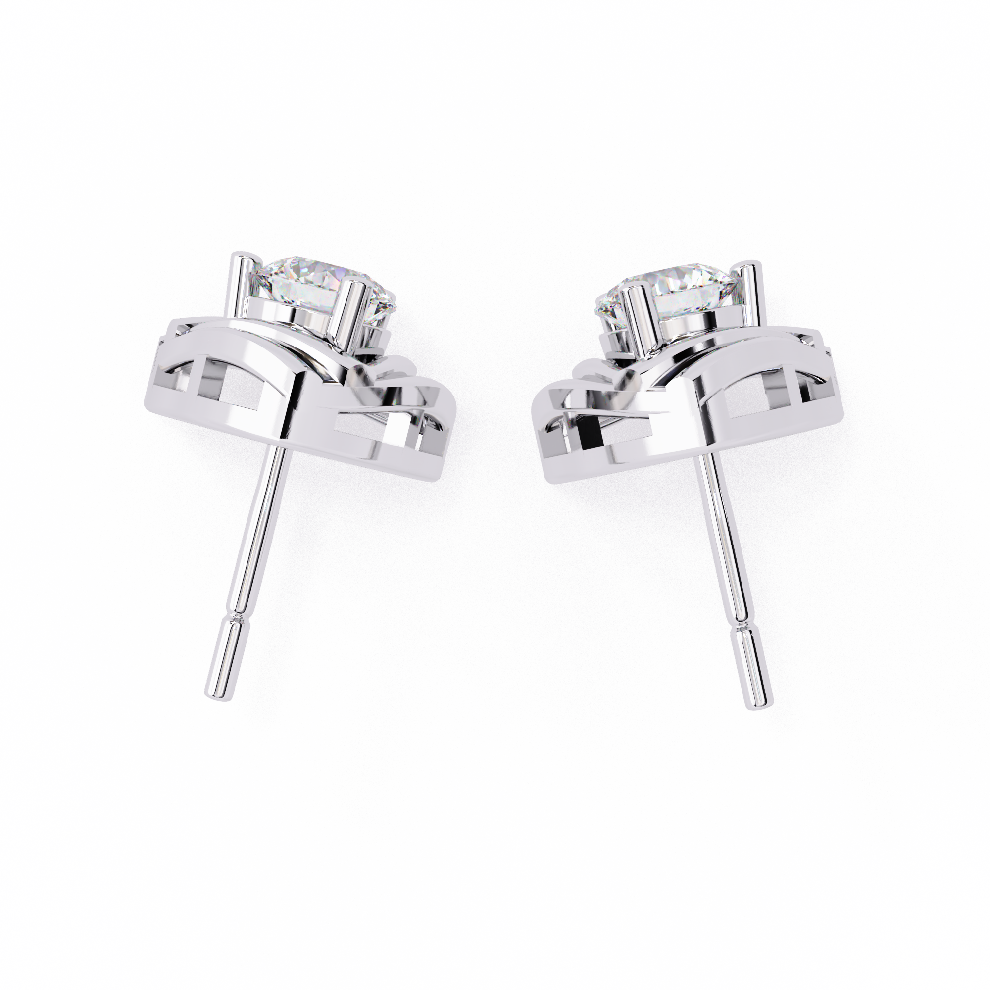 Triad Spark Stud Earrings - 0.7 cts