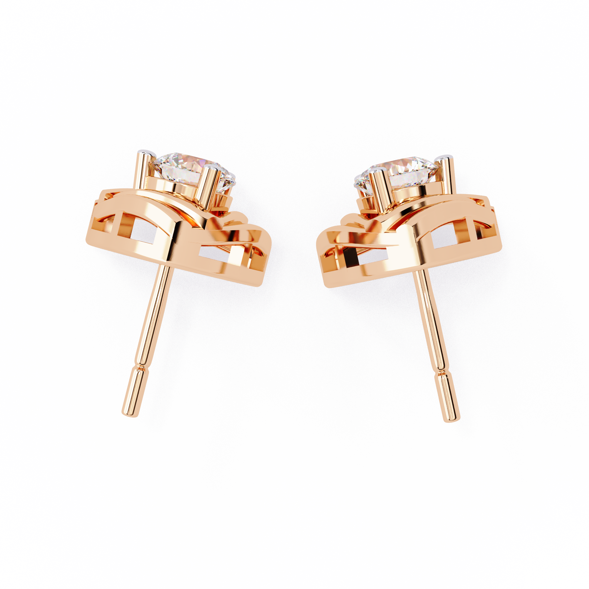 Triad Spark Stud Earrings - 0.7 cts