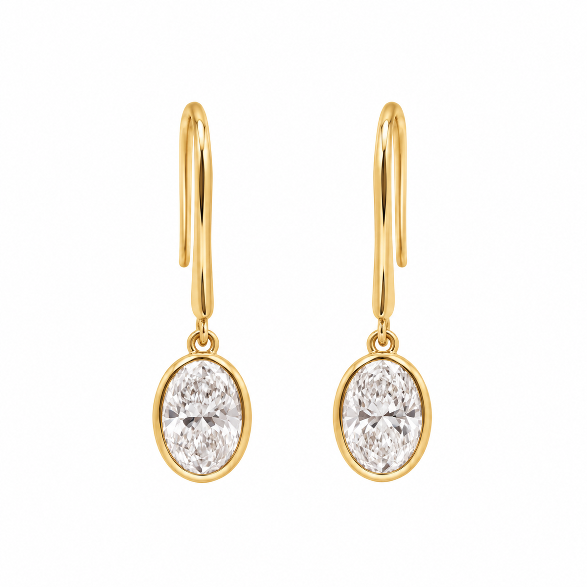 Amara Oval Diamond Drops Earrings