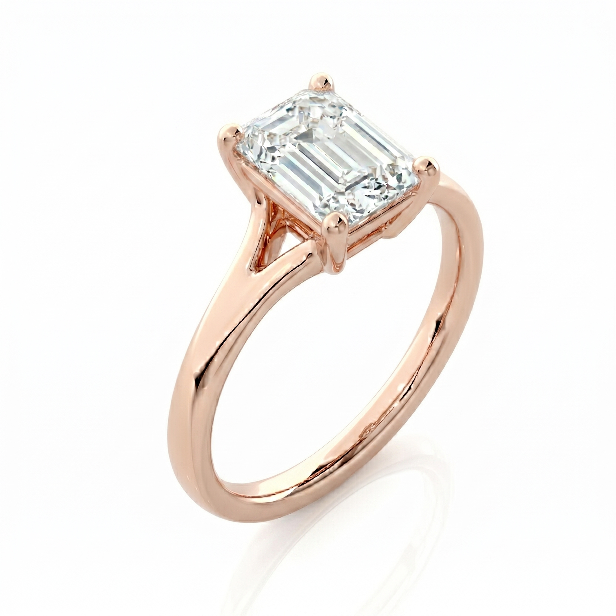Split Band Ring - Emerald 1ct