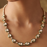 Meenakari Polki Teardrop Necklace