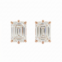 Emerald studs - Lotus setting