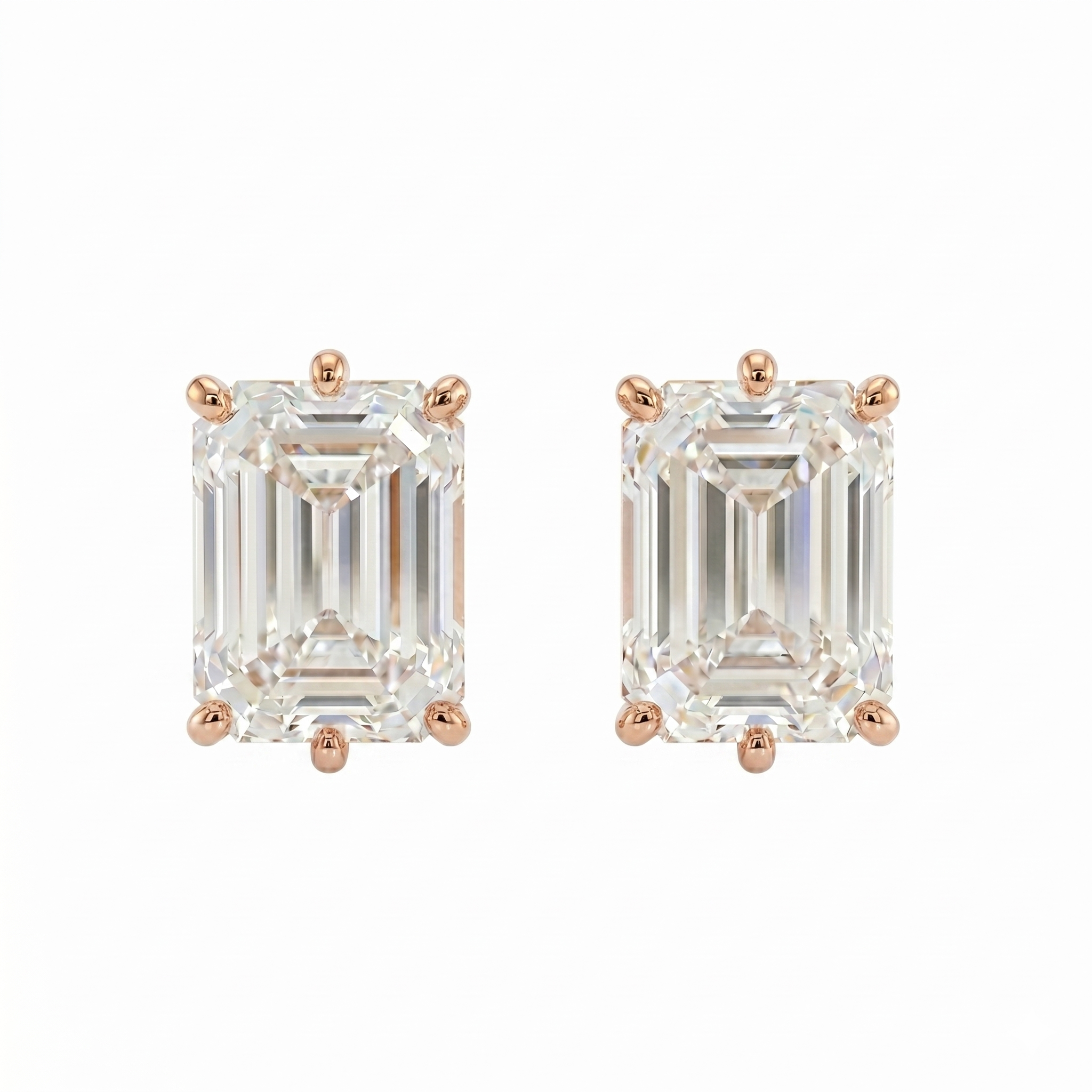 Emerald studs - Lotus setting