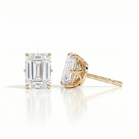 Emerald studs - Lotus setting