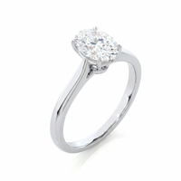 Classic solitaire ring - Oval 1ct