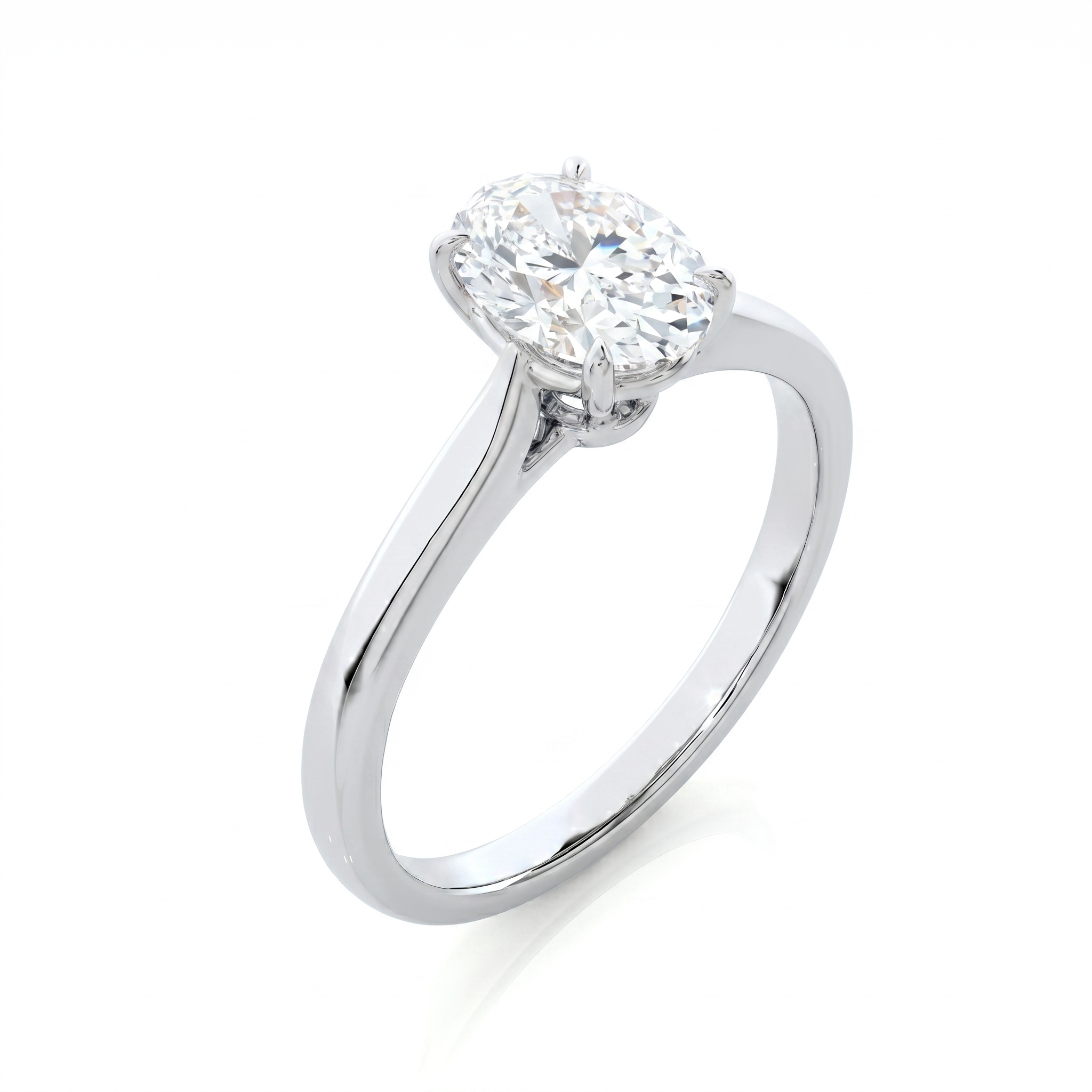 Classic solitaire ring - Oval 1ct