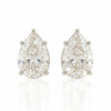 Pear solitaire studs - Lotus setting