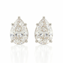 Pear solitaire studs - Lotus setting