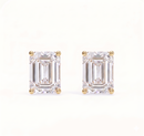 Emerald solitaire studs - Crown setting