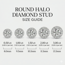 Round Halo Studs - Basket Setting