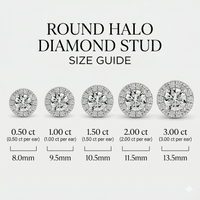 Round Halo Studs - Basket Setting