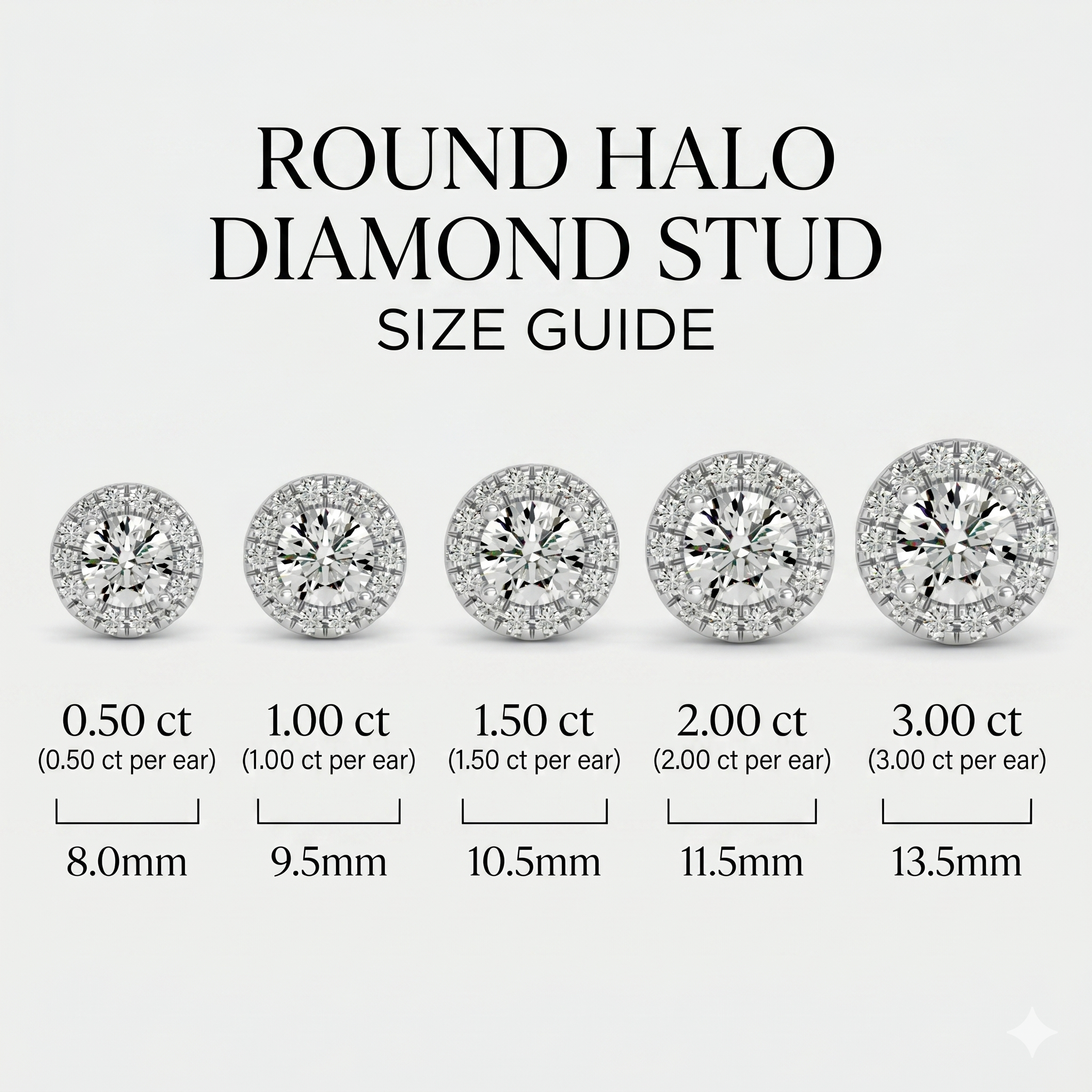 Round Halo Studs - Basket Setting
