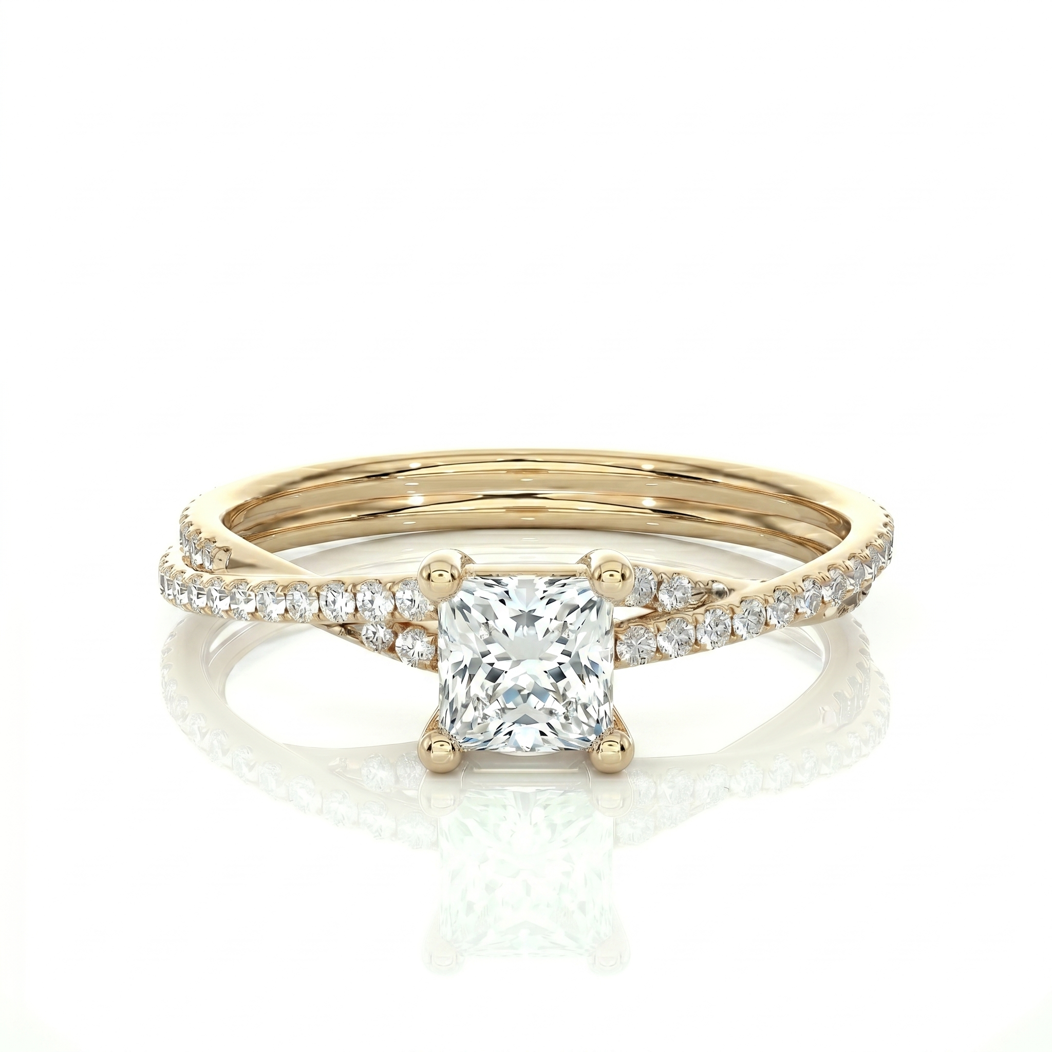 Twist Solitaire Ring - Princess 0.5ct