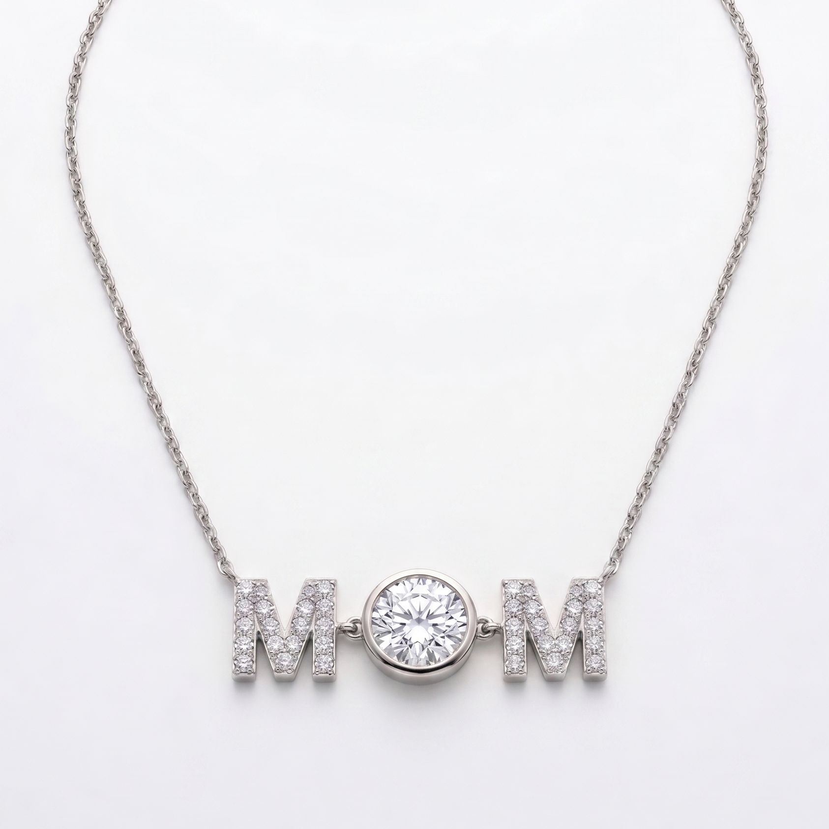 MOM Initial Necklace