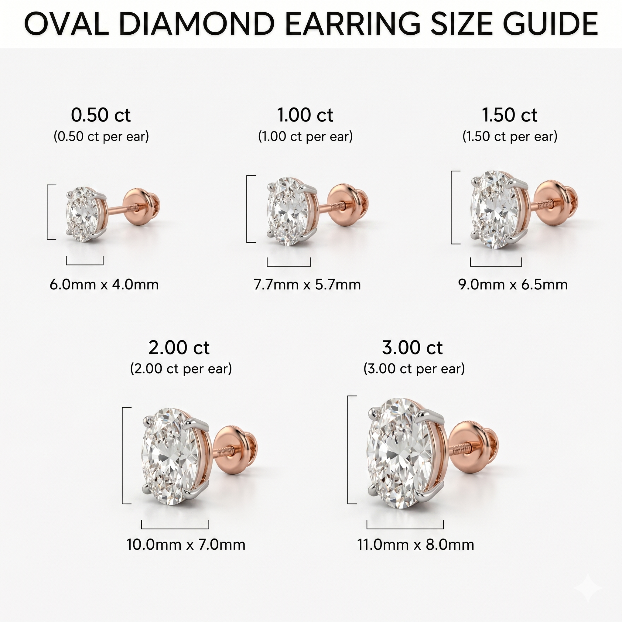 Oval studs - Basket setting