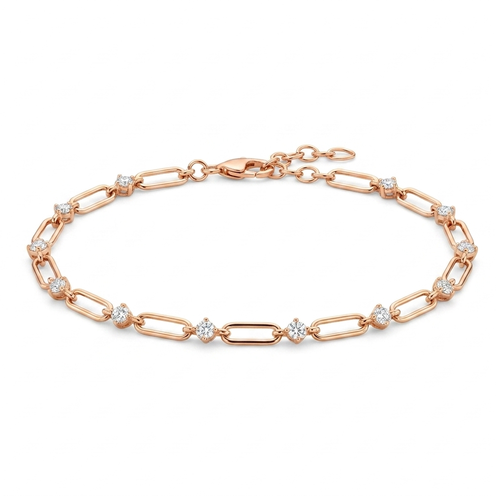 Trombone Diamond Station Bracelet