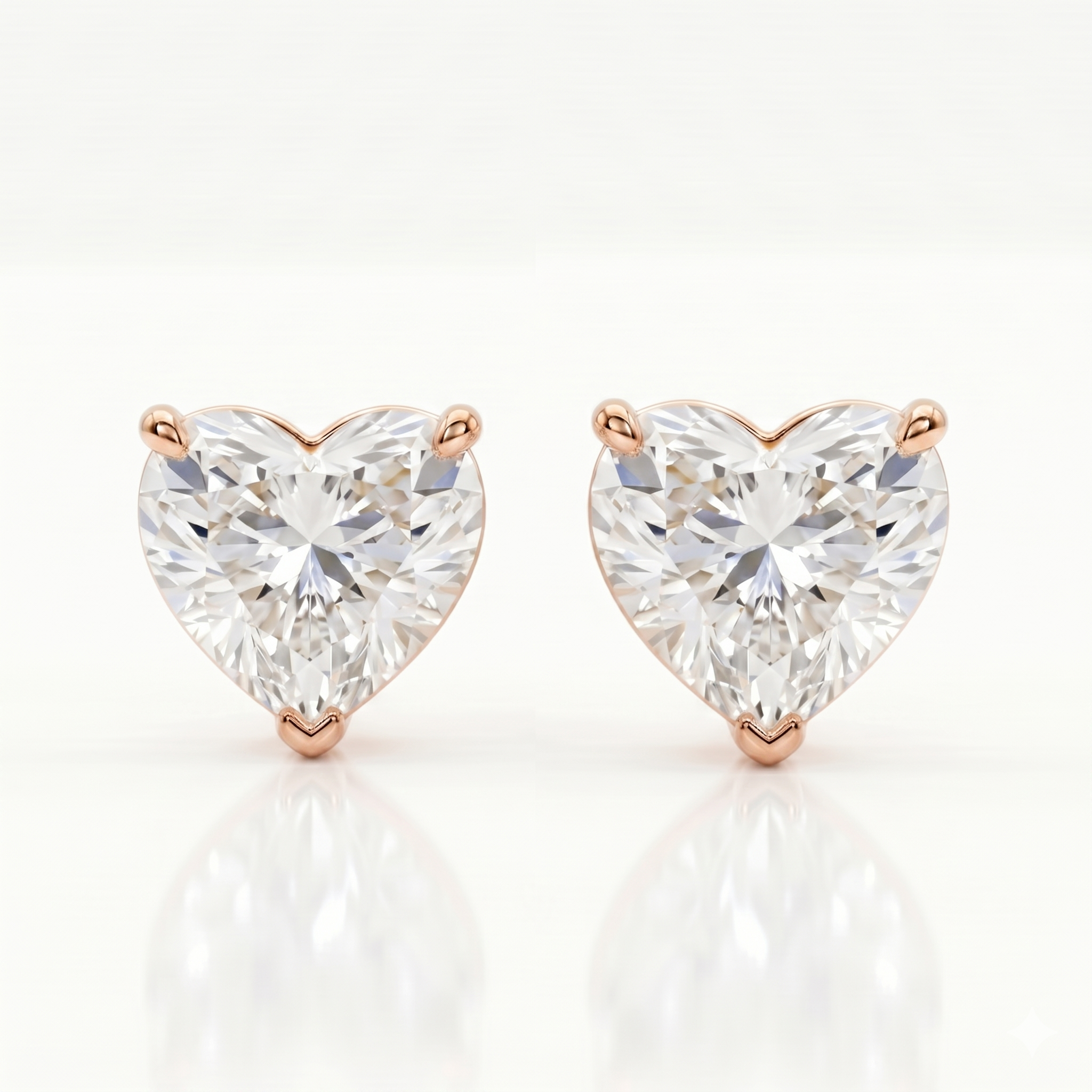 Heart Studs - Martini Setting