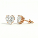 Heart solitaire studs - Lotus setting