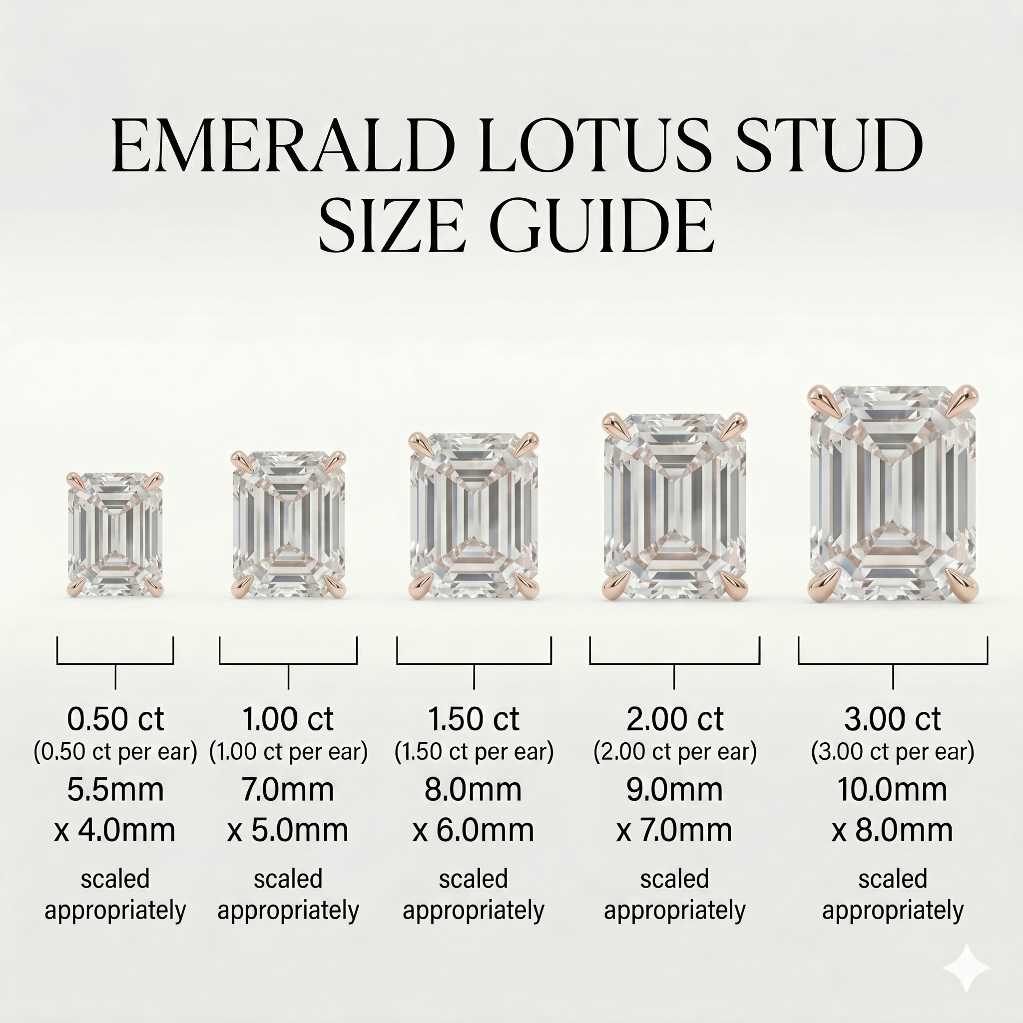 Emerald studs - Lotus setting