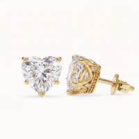 Heart studs - Crown setting