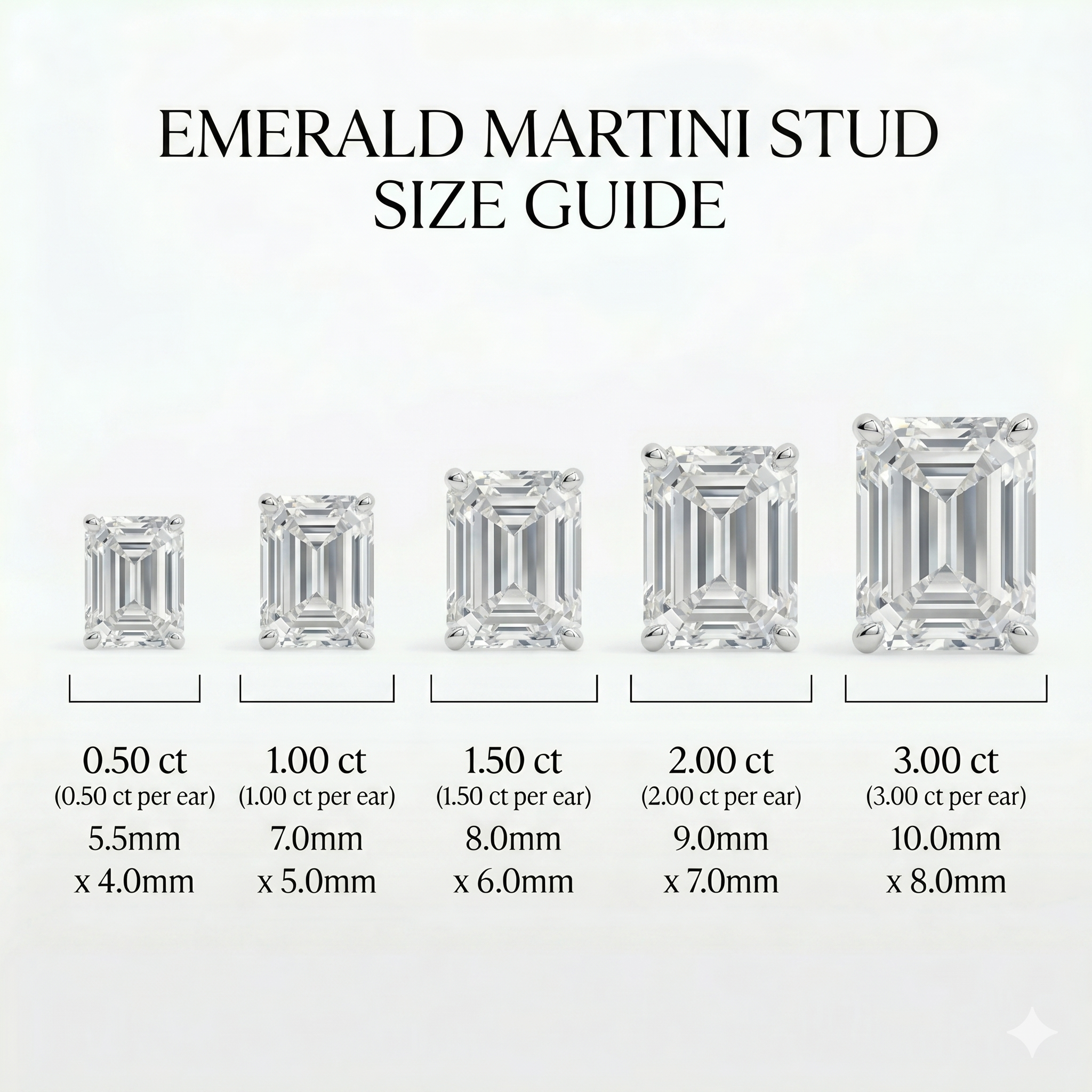 Emerald Studs - Martini Setting