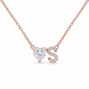 Heart initial necklace