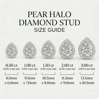Pear Halo Studs - Basket Setting