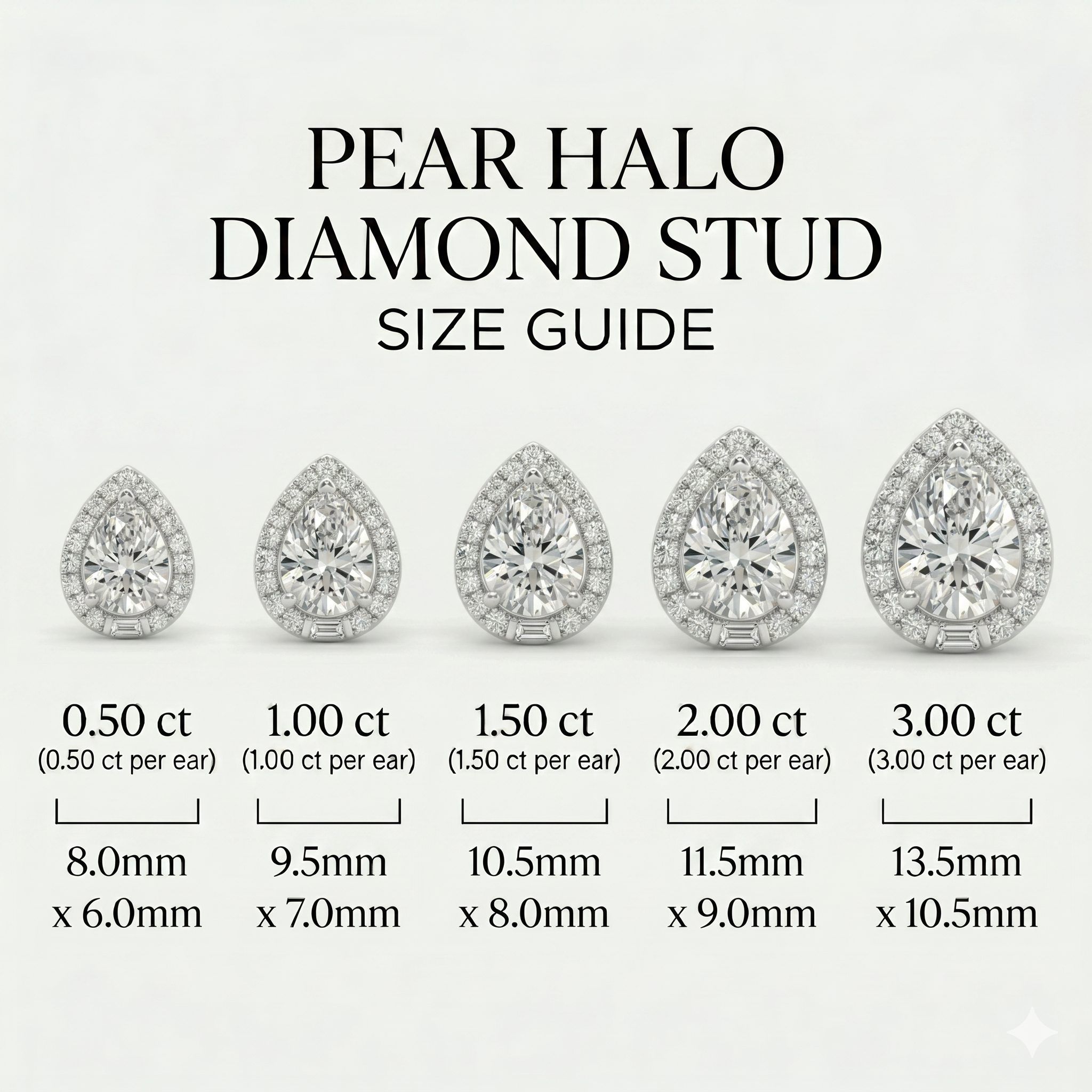 Pear Halo Studs - Basket Setting