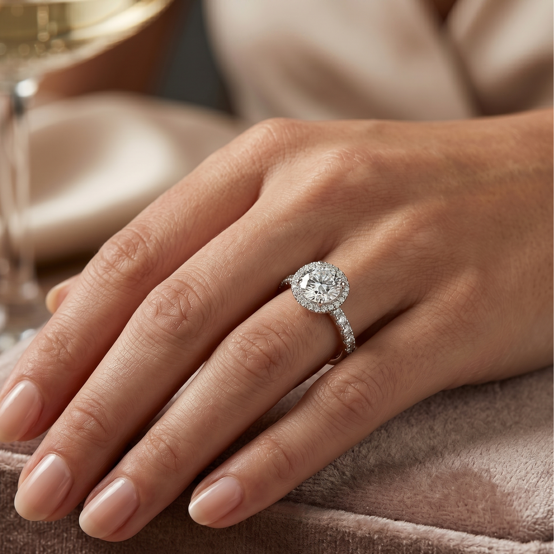 Round Halo Ring - 1ct
